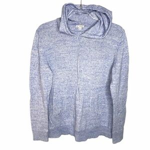 As New Gap Blue Marled Knit Hooded Sweater